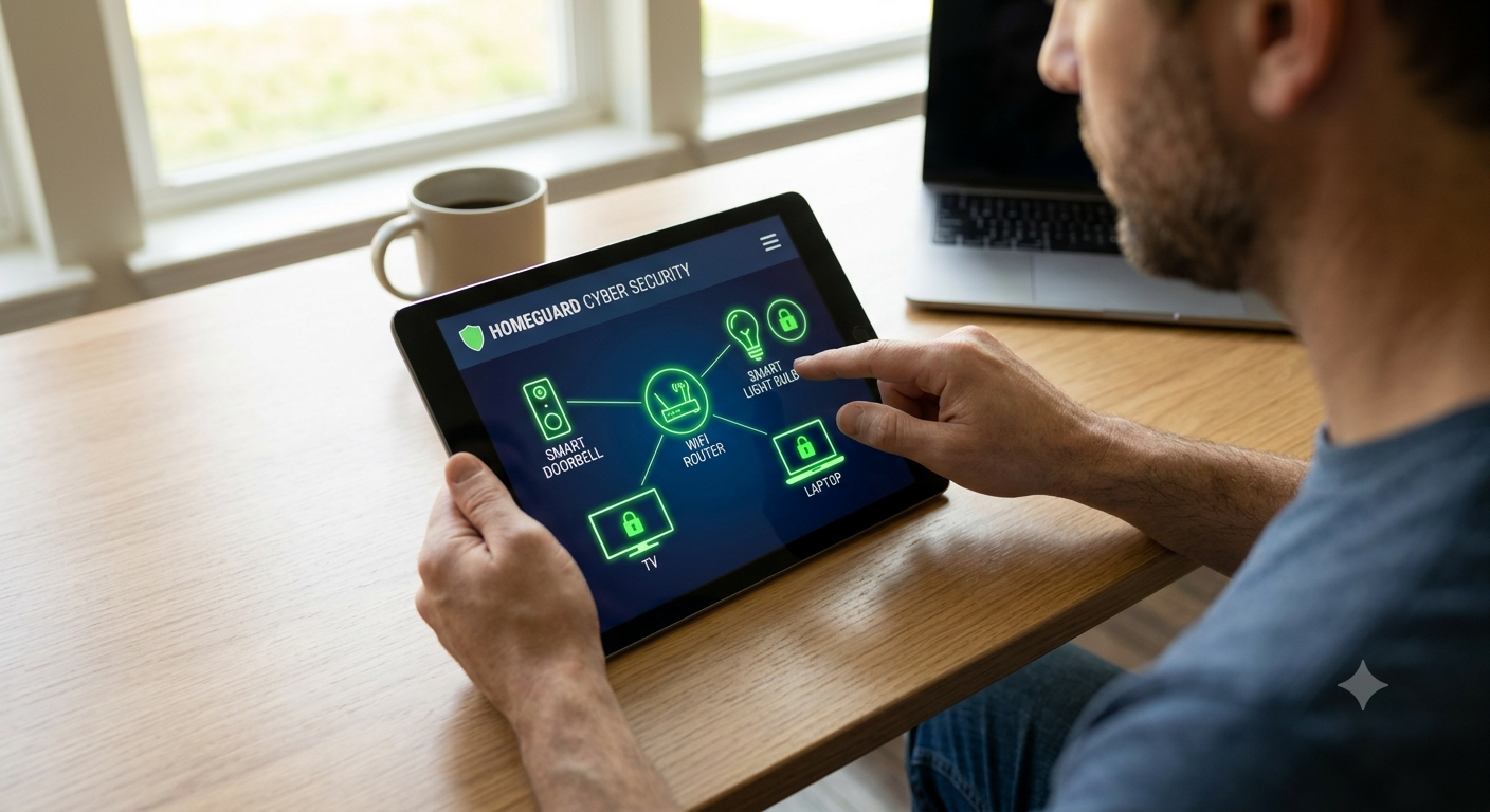 A client monitoring their home network security